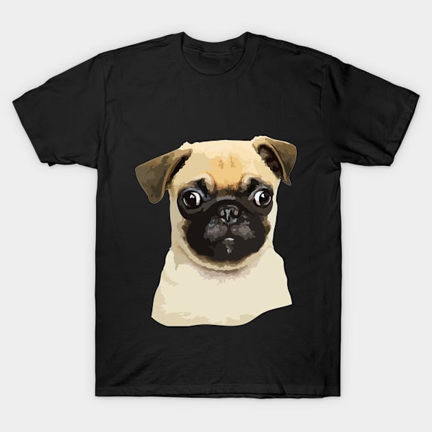 Pug portrait T-Shirt by StarWheel